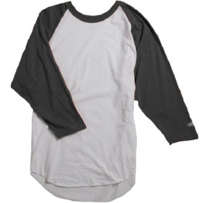 Rawlings MTT3000 3/4 Sleeve Baseball Tee Shirt | Black