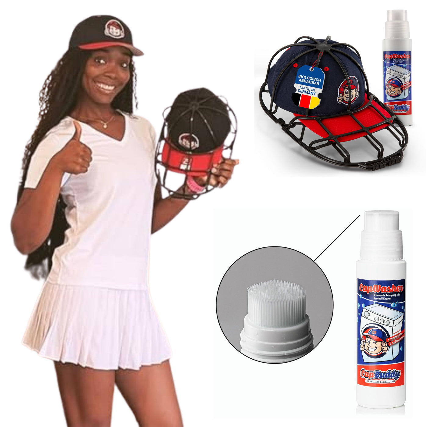 Cap Washer Waschmittel & Cap Buddy